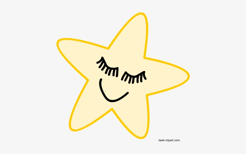 Sleeping Star Free Clip Art - Clip Art, transparent png #1077475