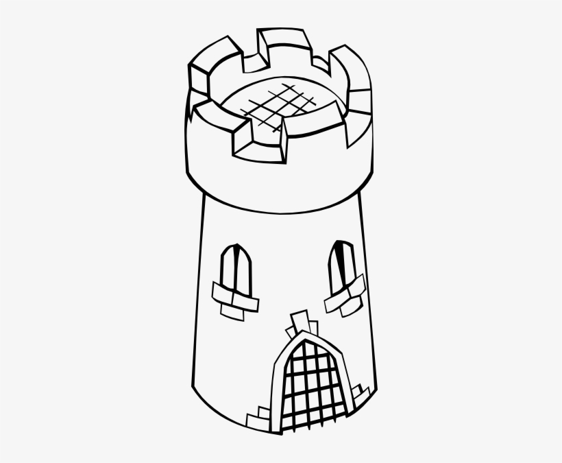 Drawing Bricks Castle - Tower Clip Art, transparent png #1078041