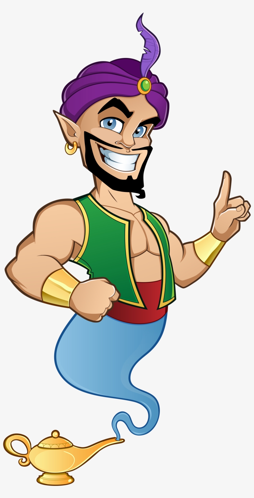 Aladdin Genie Lamp Aladdin - Genie Clip Art, transparent png #1078356