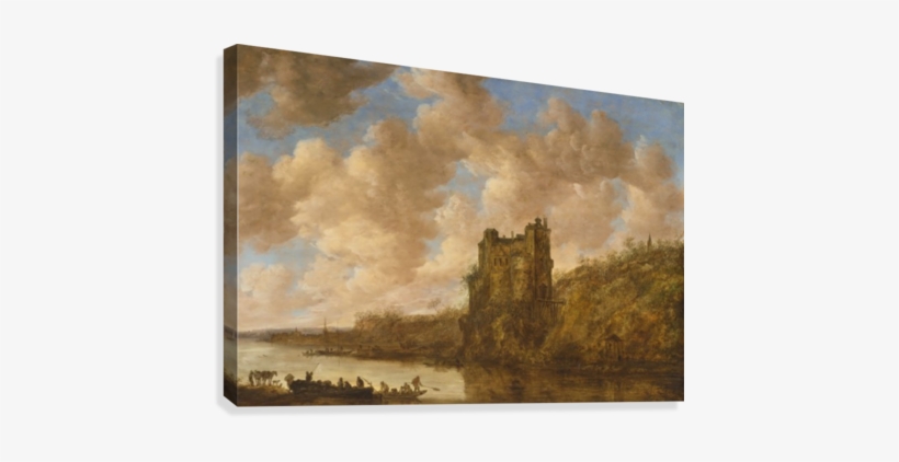 Mighty Castle On A Rock Canvas Print - Van Goyen Paintings, transparent png #1078381
