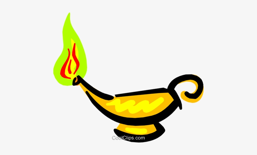Genie's Lamp Royalty Free Vector Clip Art Illustration - Biblical Oil Lamp Clipart, transparent png #1078570