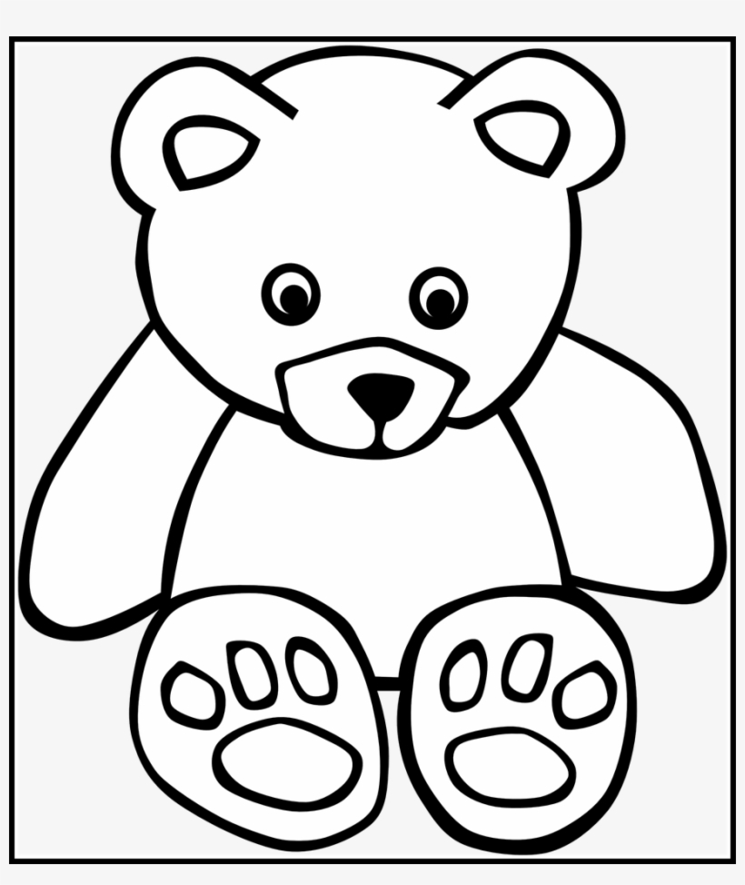 Teddy Drawing Baby Bear - Bear Clipart Black And White, transparent png #1078709