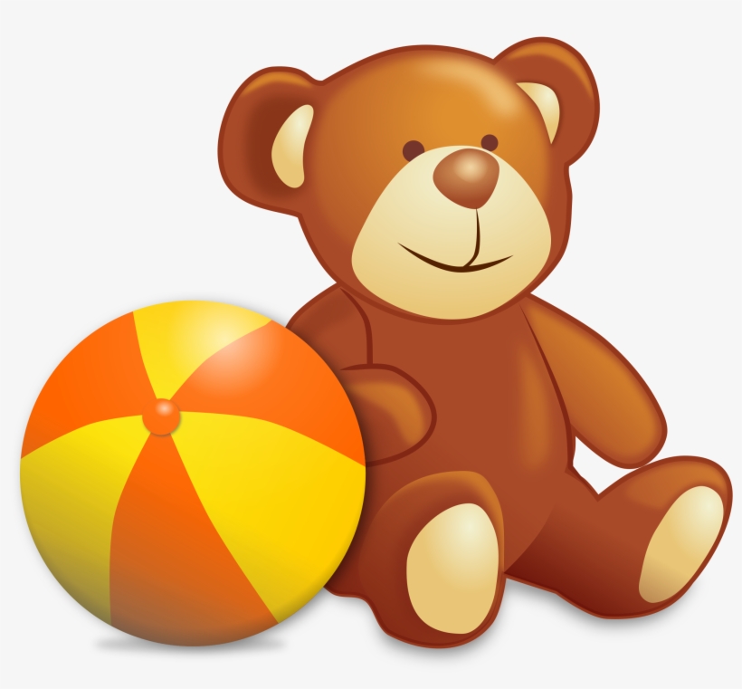 Big Image - Toy Teddy Bear And Ball Keychain, Sienna/light Salmon/gold,, transparent png #1078899