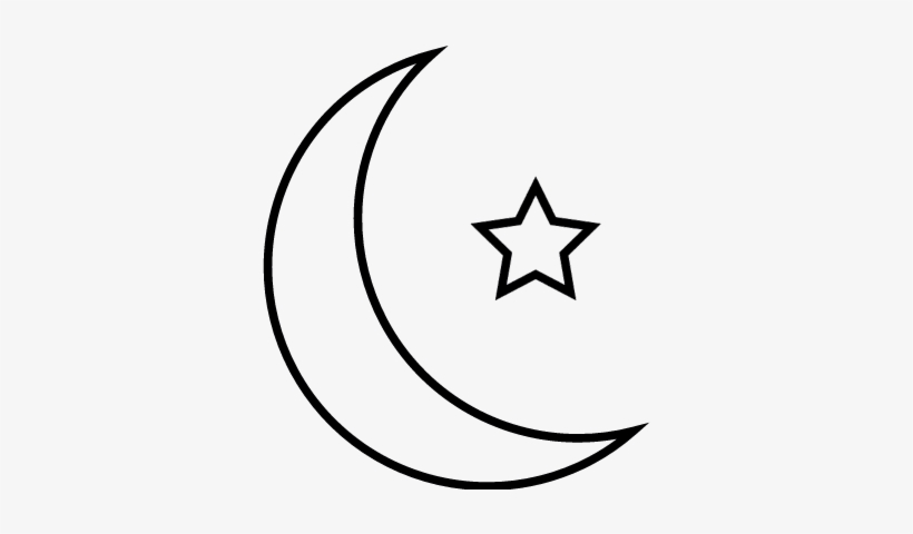 Islamic Crescent With Small Star Vector - Moon And Star Png, transparent png #1079167