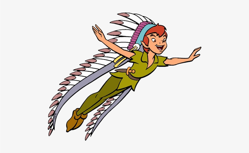 Silhouette Flying At Getdrawings - Peter Pan Indian Headdress, transparent png #1080763