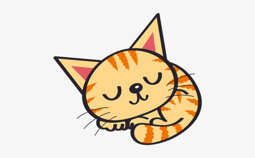 Catsleeping - Sleeping Cat Cartoon Png, transparent png #1081015