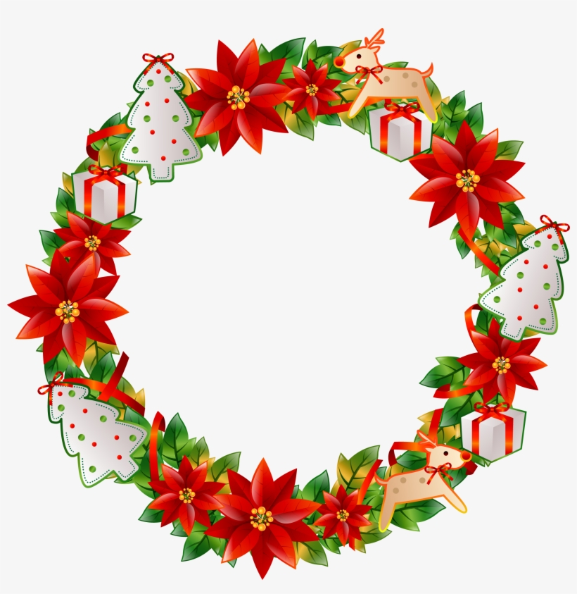 Flower Circle Png Wreath Transp Free Image Freeuse - Christmas Flower Circle Png, transparent png #1081096