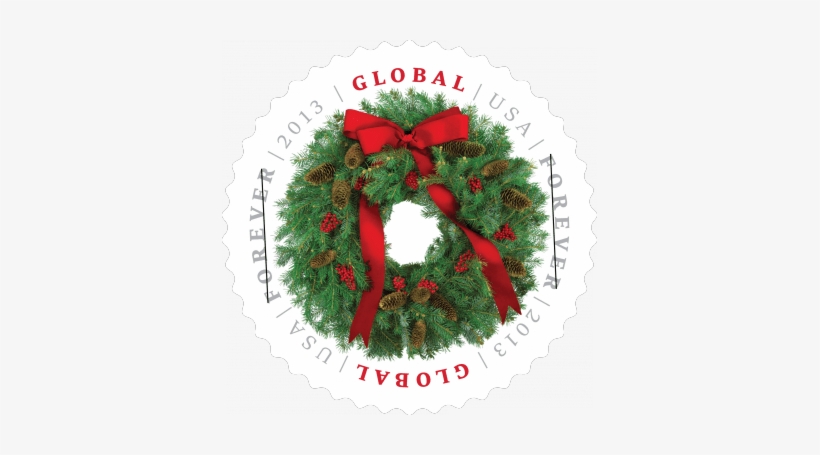Evergreen Wreath Stamp - Forever International Rate Stamp, transparent png #1081499