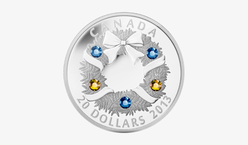 Canada 2013 20$ Holiday Wreath Silver Proof Coin - Royal Canadian Mint 2009 Swarovski, transparent png #1081962