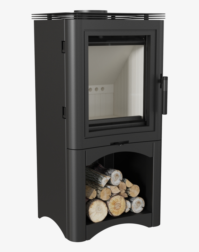 Kratki Koza K5 7kw Wood Burning Stove With Log Store - Kratki Koza/k5/s/w 7kw Krbová Kamna Teplovzdušná, transparent png #1082706