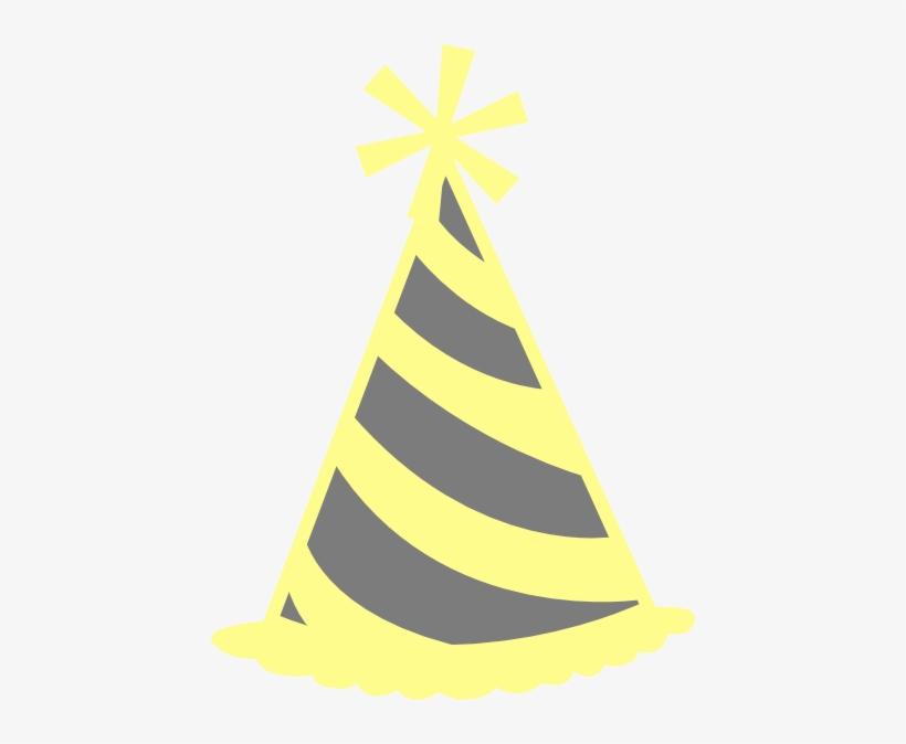 Yellow Gray Party Hat Clip Art - Party Hat Png Yellow, transparent png #1082750