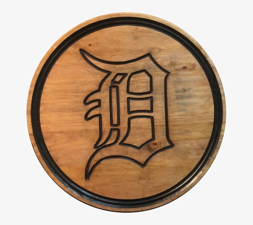 Old English D 24" Round 1" Thick Pine - Detroit Tigers, transparent png #1082940