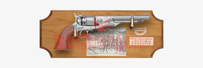Civil War Union Pistol Wood Display Plaque - Union Framed Set, M1860 Army Cap & Ball Replica, transparent png #1082963