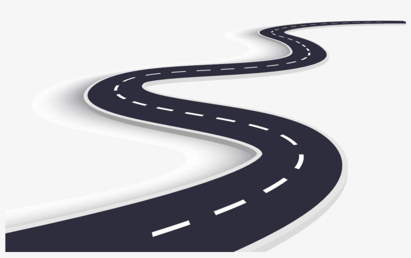 Curved Road - Winding Road With White Background, transparent png #1083284