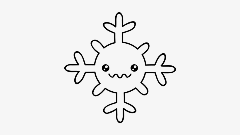 Dibujo De Copo De Nieve Kawaii Para Colorear - Flocos De Neve Png Desenho, transparent png #1084632