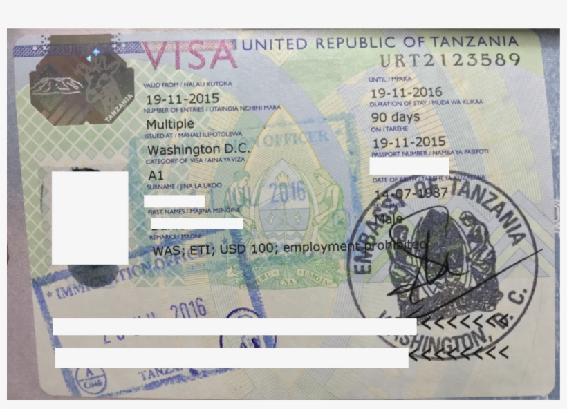 Tanzania Visa Edit - Visa Policy Of Tanzania, transparent png #1085035