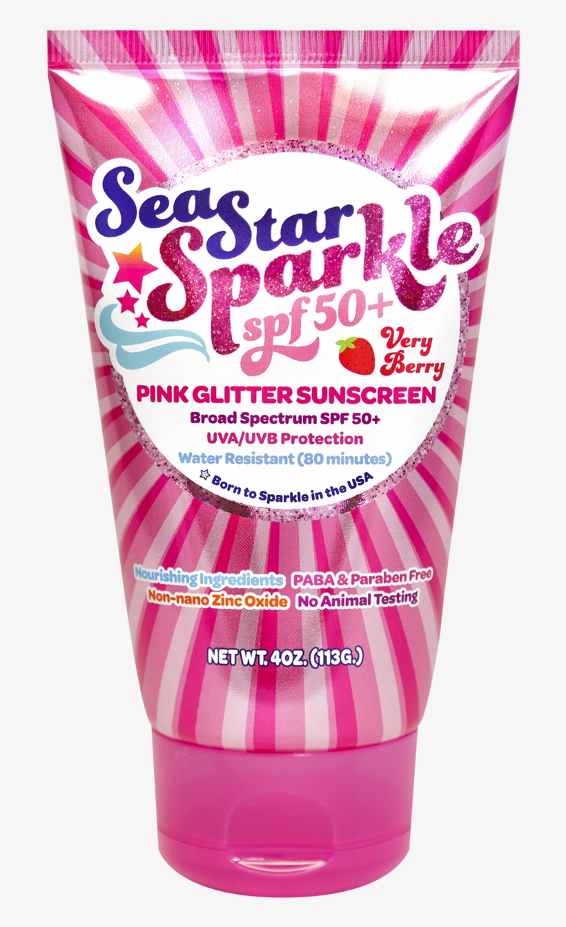 Seastar Sparkle Spf50 Very Berry With Pink Glitter - Sunshine And Glitter Sunscreen, transparent png #1085249