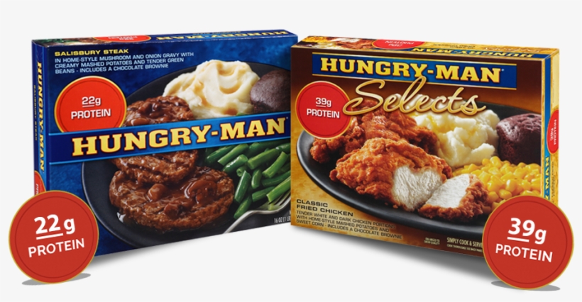 Packed With Protein Power - Hungry Man Salisbury Steak - 16 Oz Tray, transparent png #1085265