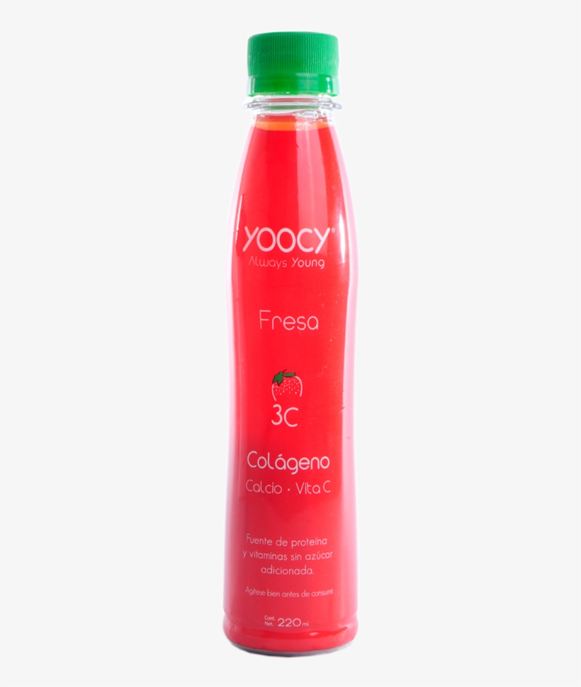 Yoocy Jugo Colageno Fresa X220ml - Plastic Bottle, transparent png #1085347