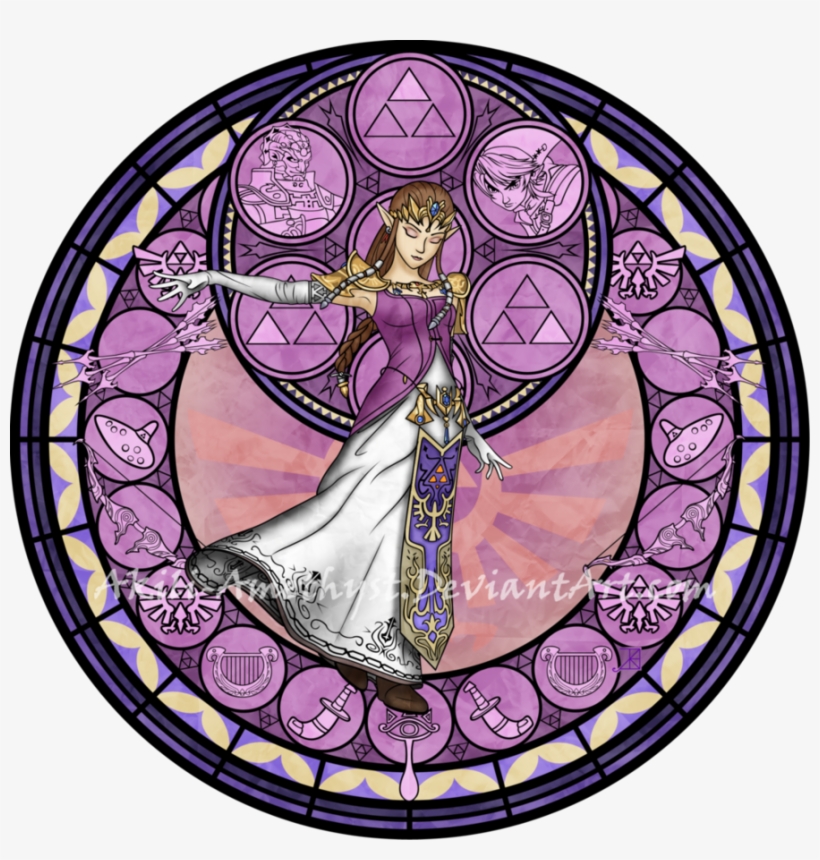 Image Library Stock Commission Zelda By Akili Amethyst - Princess Zelda Stained Glass, transparent png #1085921