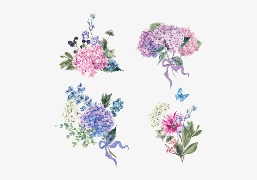 Svg Royalty Free Download Flower Euclidean Stock Hand - Hydrangea Vector, transparent png #1085975