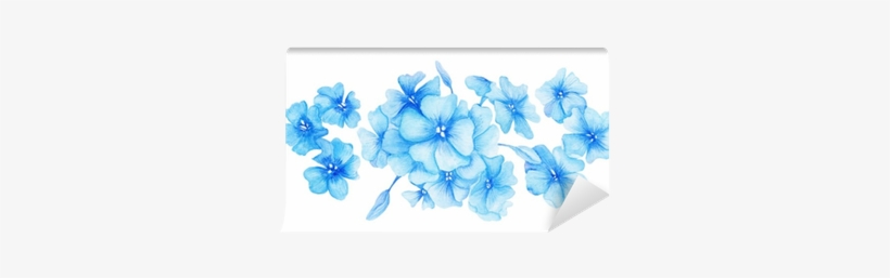 Blue Hydrangea Watercolor Illustration Wall Mural • - Hydrangea Png Small Watercolour Hydrangea, transparent png #1085976