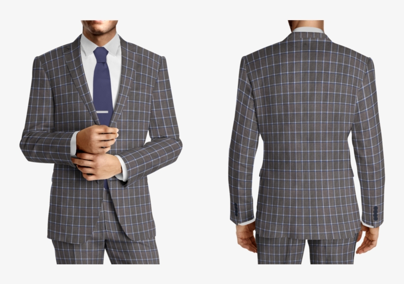 Duo-square Blue & Grey Windowpane - Baronyka Blue Neckties , Wedding Tie , Mens Tie , Mens, transparent png #1086262