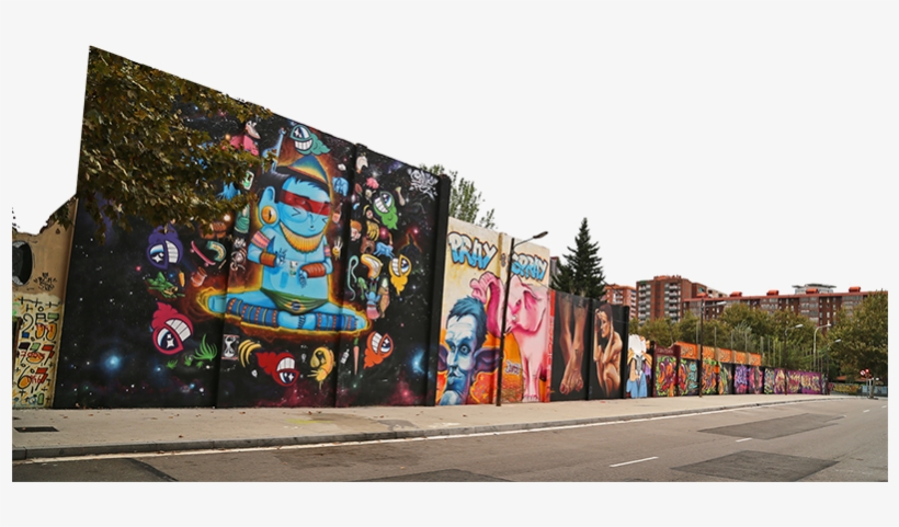 Located In The 22@ Area, This Wall Is Close From Plaça - Barcelona Graffiti Spots, transparent png #1086417