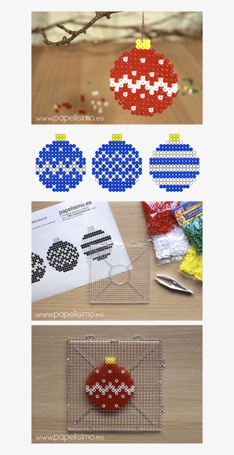 Manualidades Faciles Niños Patron Diseño Hama Beads - 3d Hama Beads Baubles, transparent png #1086446