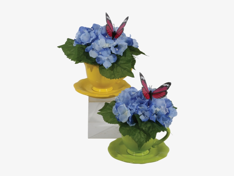 Silk Flower Power Hydrangea Tea Cup • - Tea, transparent png #1086675