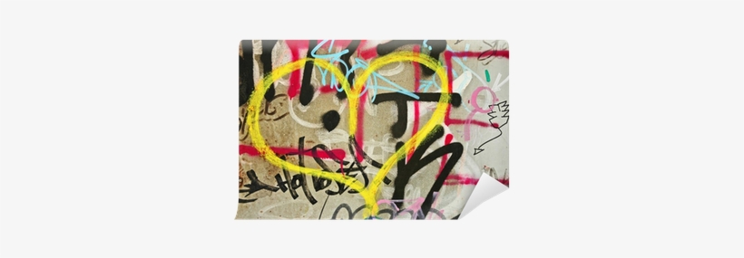 Graffiti Di Un Cuore Giallo In Francia Wall Mural - Agenda Scolaire Journalier Love And Peace - Quovadis, transparent png #1087465