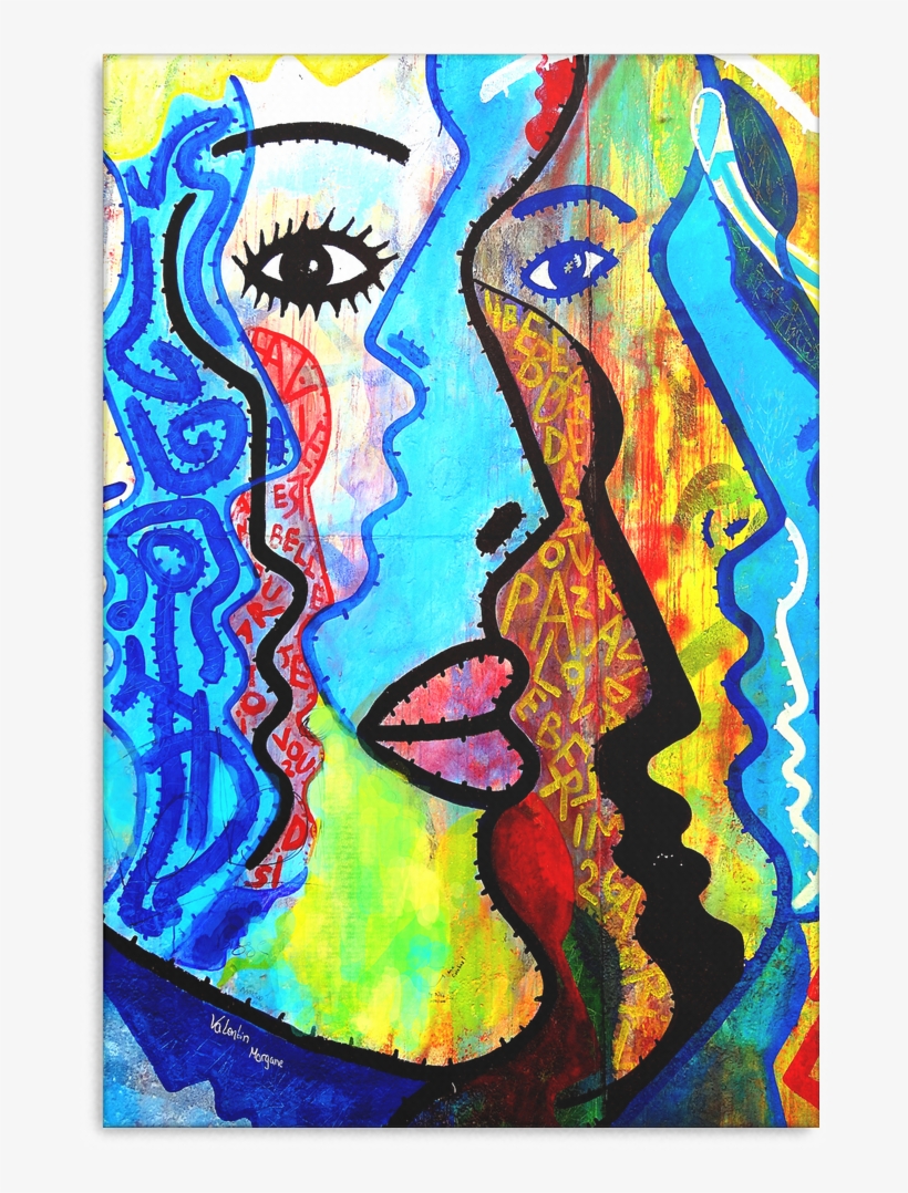 Faces Of Graffiti Colorful Art Design Canvas Wall Art - Art Sketch Book: Architecture / Fashion Designers /, transparent png #1087541