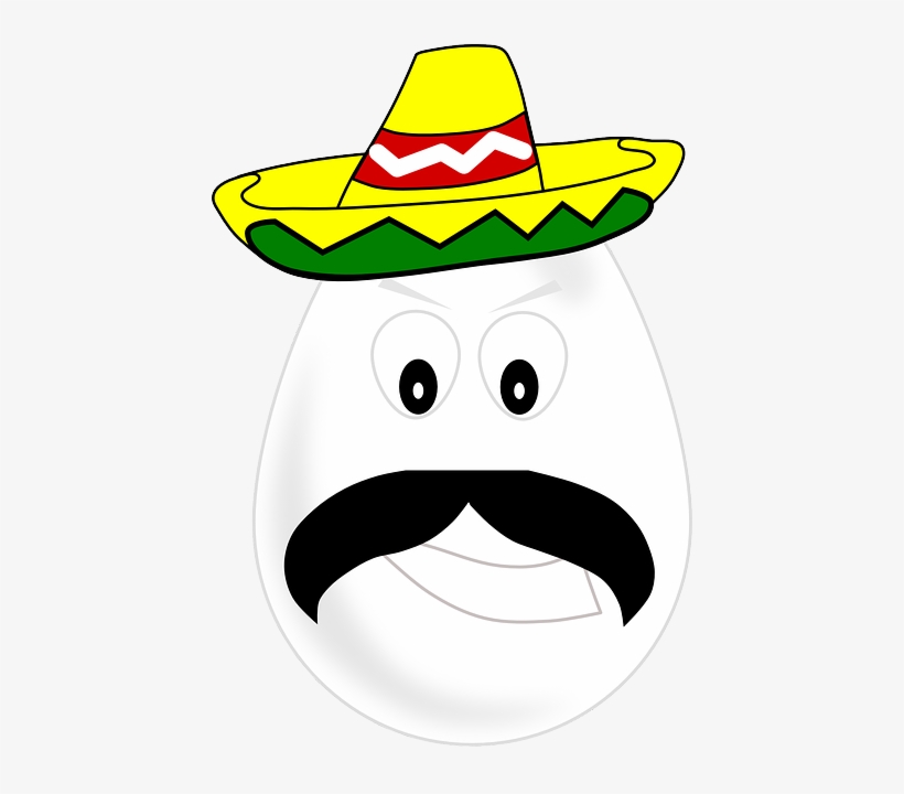Mexican, Mexico, Mustache, Sombrero, Egg - Mexican Egg, transparent png #1088223