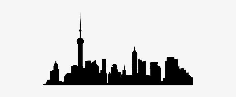 City Skyline Sticker - City Skyline Silhouette Shanghai, transparent png #1088422