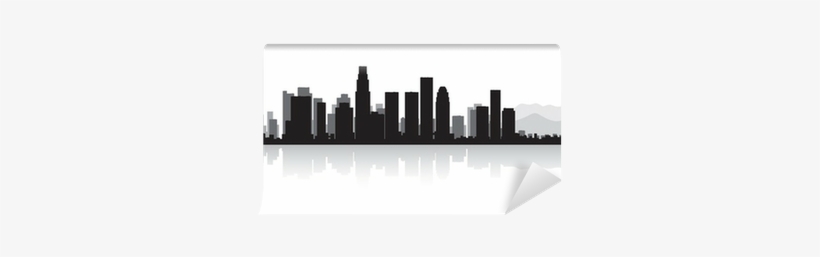 Los Angeles City Skyline Silhouette Wall Mural • Pixers® - Los Santos City Skyline Vector Png, transparent png #1088466