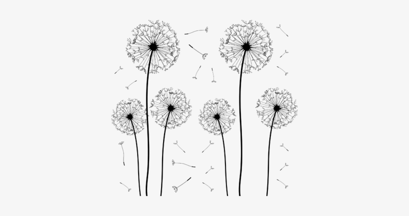 Dandelions Wall Sticker - Mini Wristlet Clutch, Women's, Pale Blue, transparent png #1088588