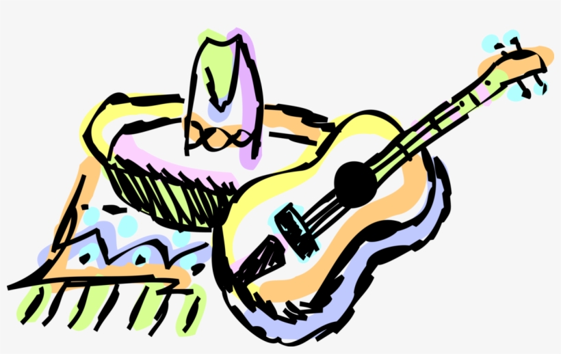 Vector Illustration Of Mexican Sombrero Hat Head Covering, transparent png #1088629