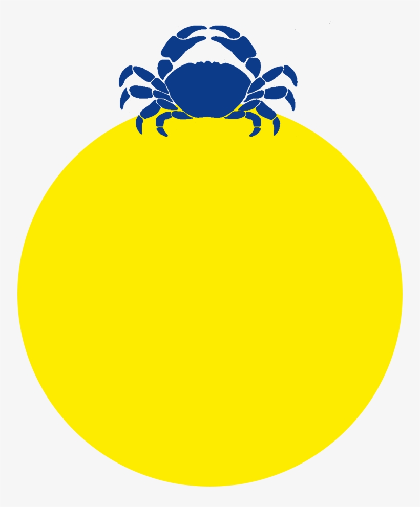 Blue Crab Yellow Background - Drawing, transparent png #1089031