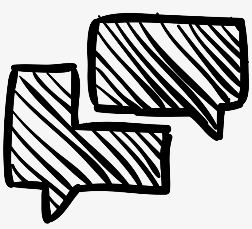 Chat Speech Bubbles Sketch - Chat Sketch Icon, transparent png #1089213