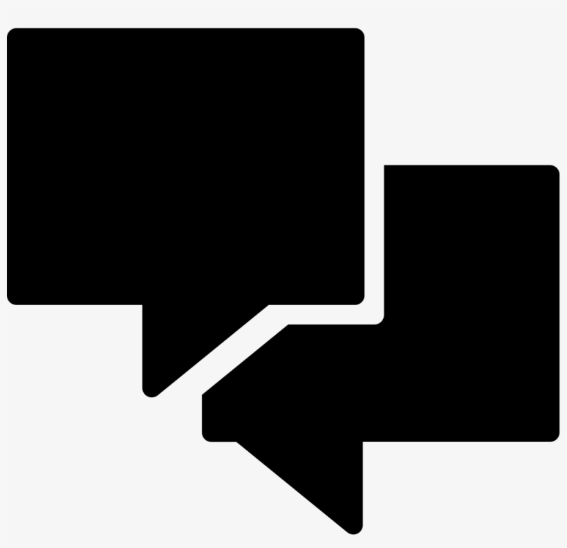 Chat Of A Couple Of Filled Rectangular Speech Bubbles - Black Chat Bubbles, transparent png #1089401