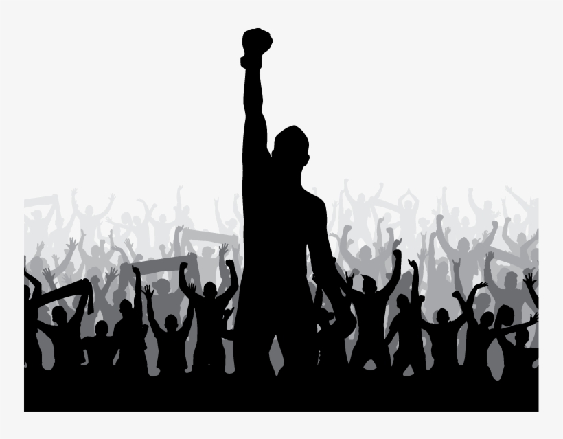 Money Round Boxing - Cheering Fans Silhouette Png, transparent png #1089654