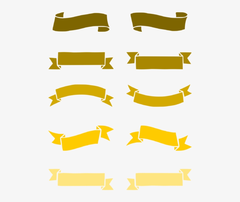 Yellow Ribbon Gold Description Color - Clip Art, transparent png #1089858