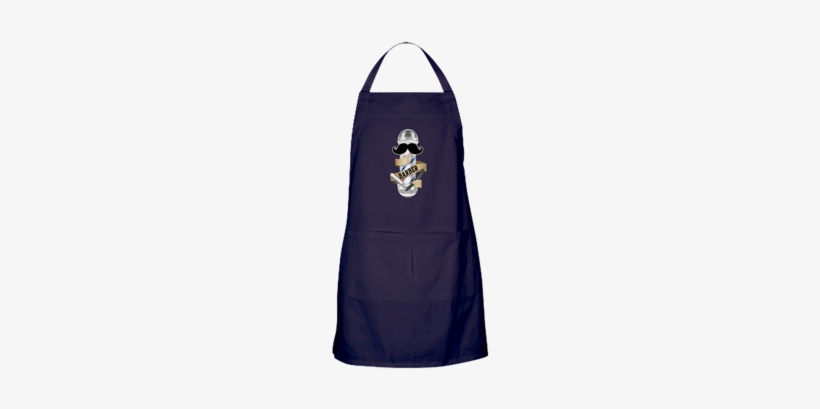 A Barber Pole With A Handlebar Mustache And Straight - Apron In Nail Care, transparent png #1090040