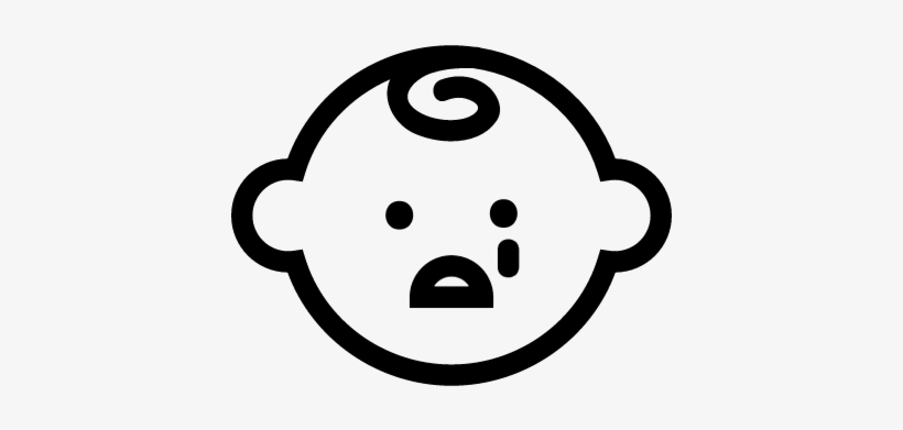 Baby Face Crying Vector - Crying Baby Drawing Easy, transparent png #1090241