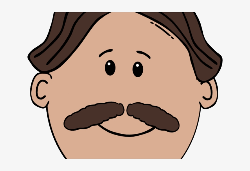 Moustache Free On Dumielauxepices Net Man - Cartoon Man Face, transparent png #1090840