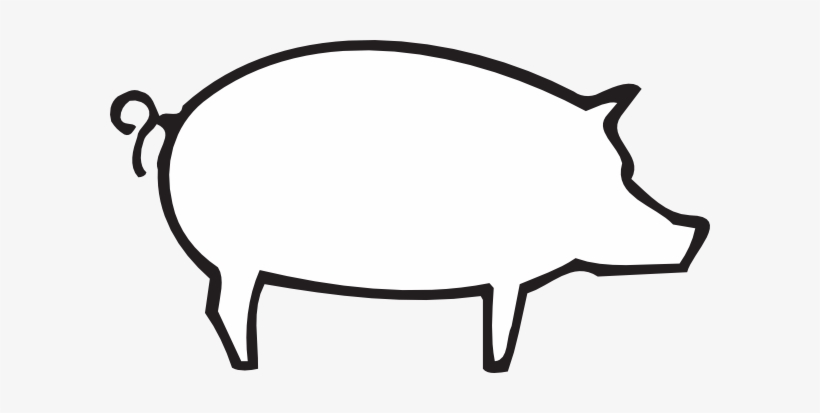 Pig Silhouette White Png, transparent png #1092057