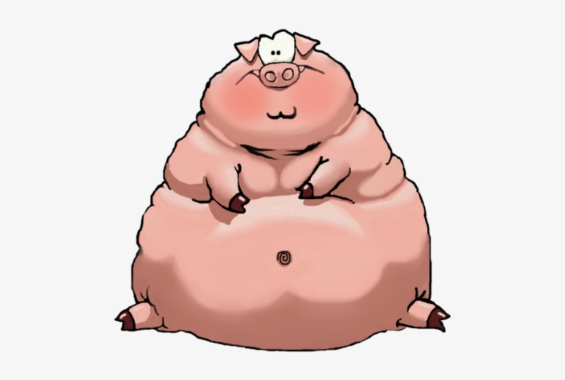 Porker Pig - Fat Pig Cartoon, transparent png #1092140