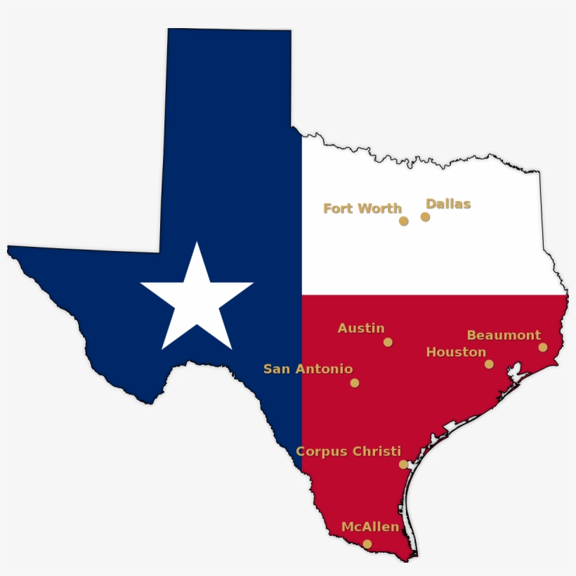 State Of Texas Flag Map - State Of Texas, transparent png #1092337