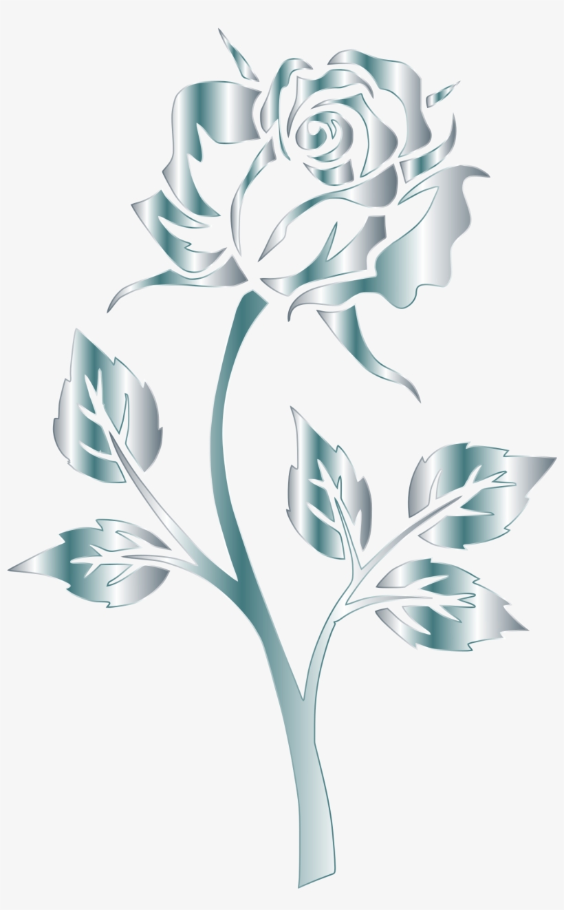 This Free Icons Png Design Of Silver Rose Silhouette, transparent png #1092502
