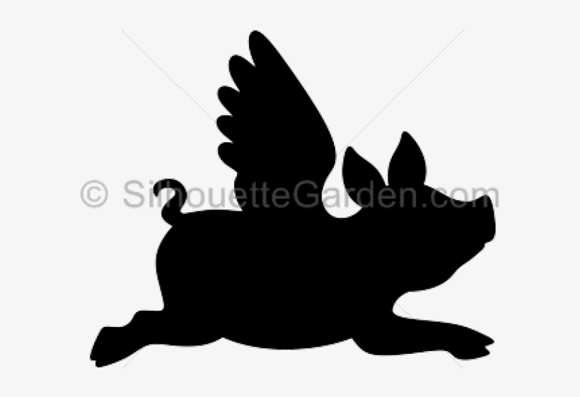 Flying Pig Silhouette, transparent png #1092580